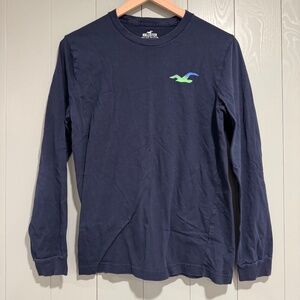 Hollister Long Sleeve Logo Graphic T-shirt Blue - Size Men's Small